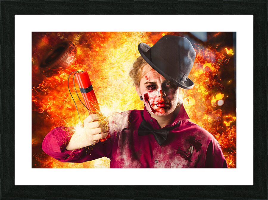 Explosive Terror. The wraith of hell fire Picture Frame print