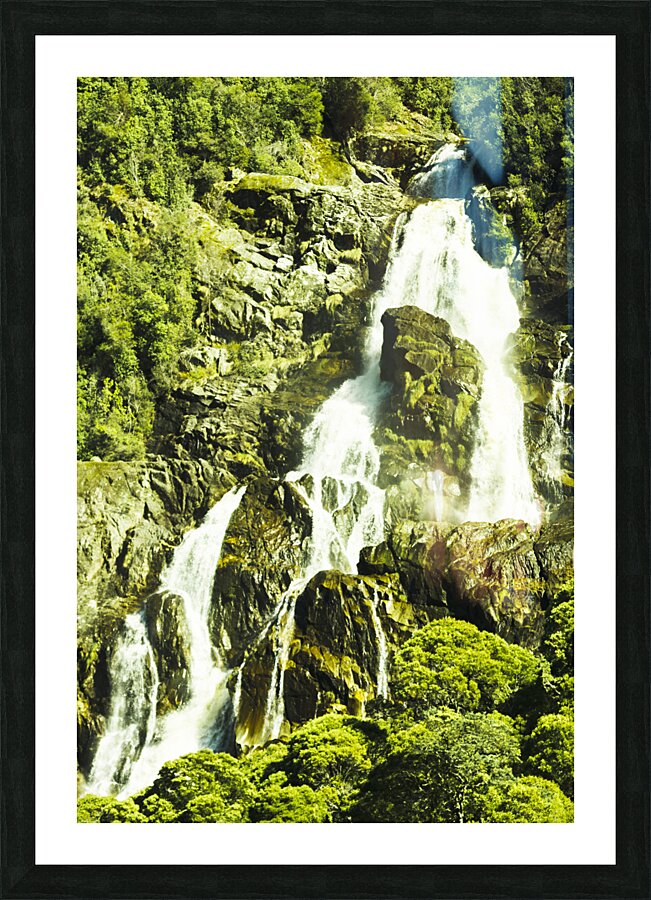 Rocky mountain waterfall Picture Frame print