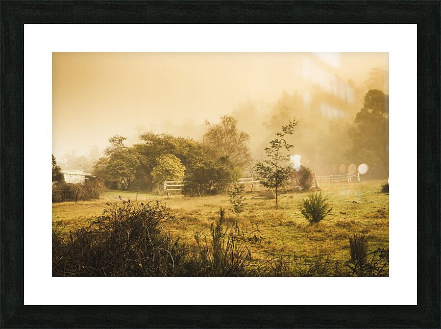 Quaint countryside scene of Glen Huon Picture Frame print