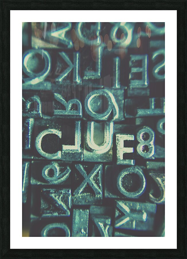 Mystery writer clue Picture Frame print