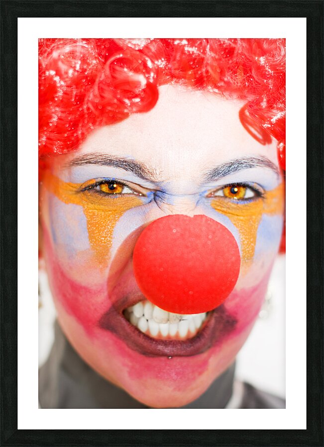 Red Clown Rage Picture Frame print