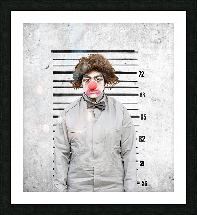 Clown Mug Shot Picture Frame print