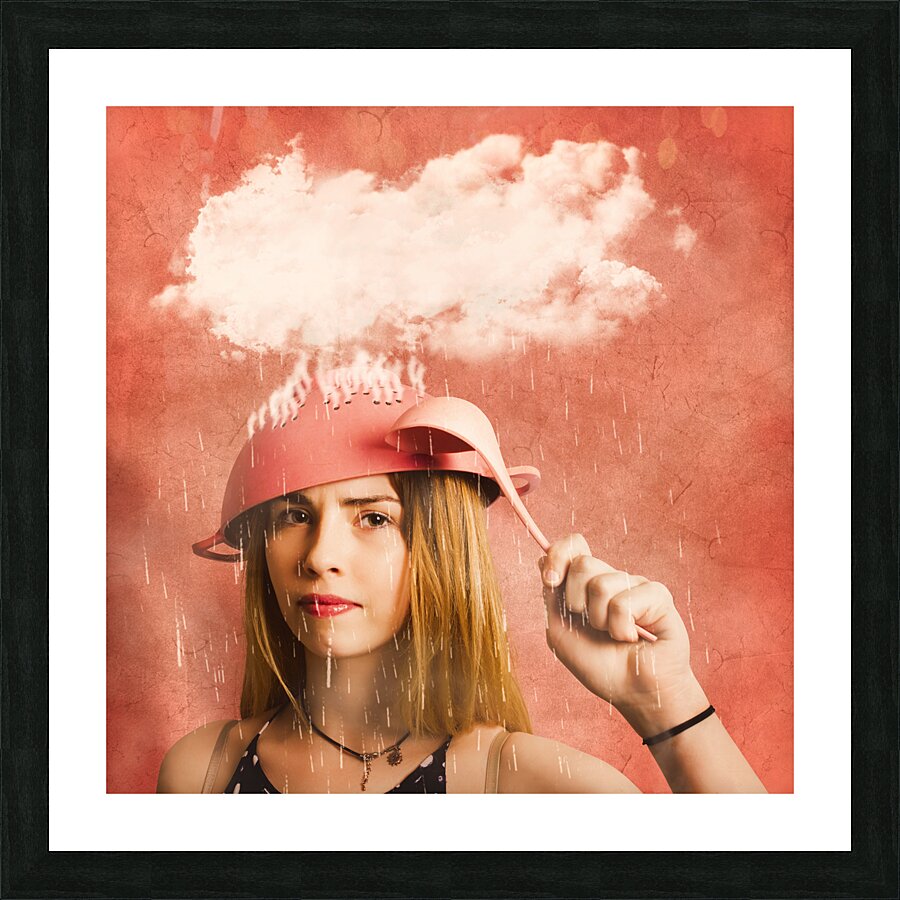 Thinking pinup baker Picture Frame print