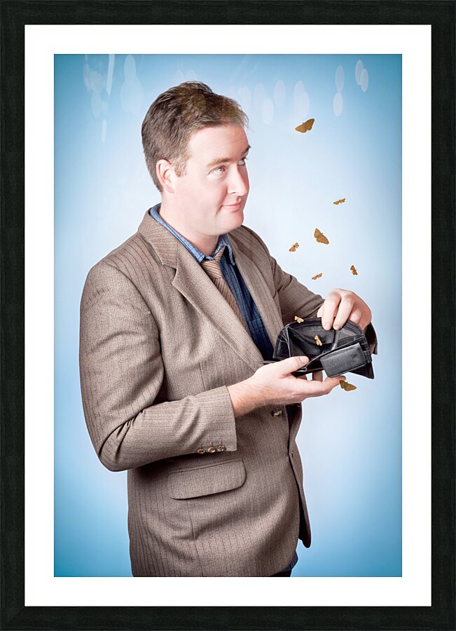 Consumer making discount purchase with moth wallet Picture Frame print