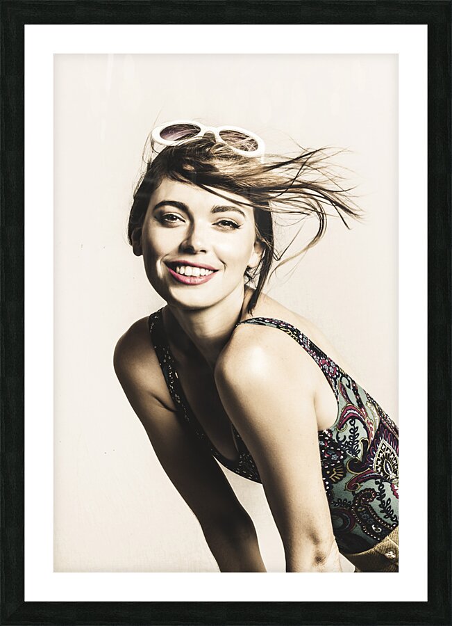 Classy cool hairstyle pin up Picture Frame print