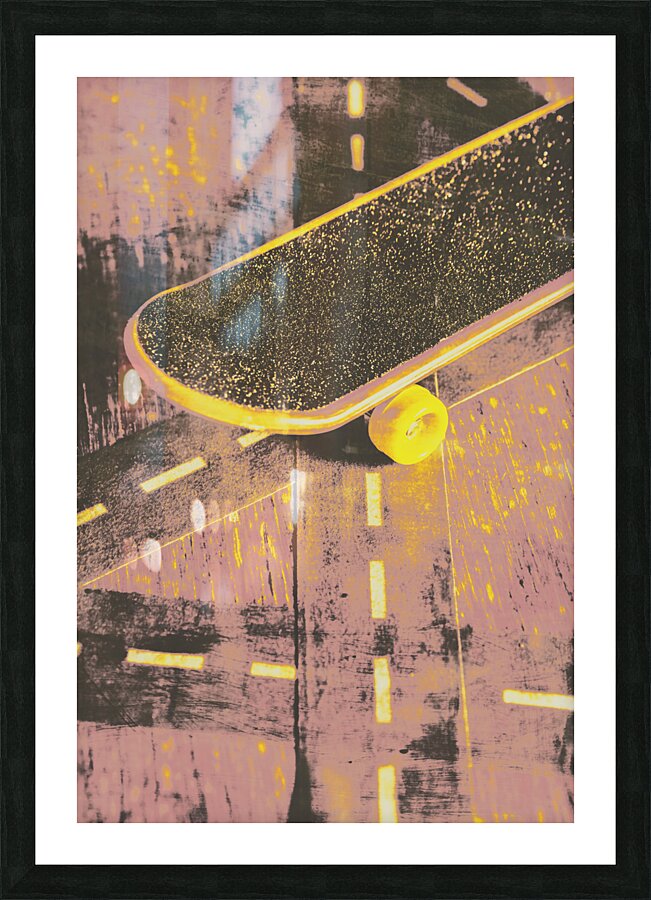 Vintage skateboard ruling the road Picture Frame print