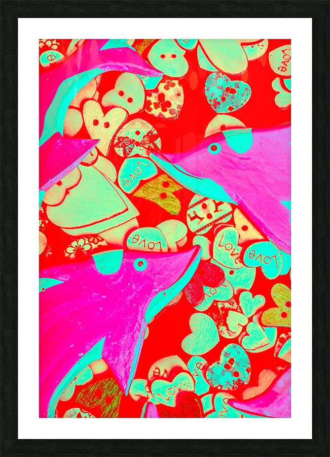 Dolphin love Picture Frame print