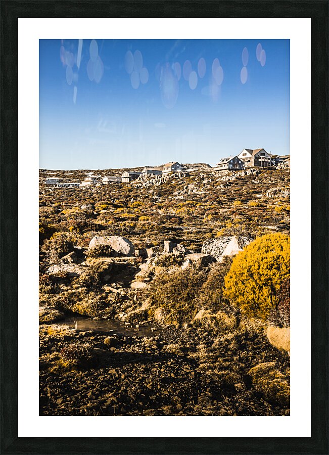Rugged mountain town Picture Frame print