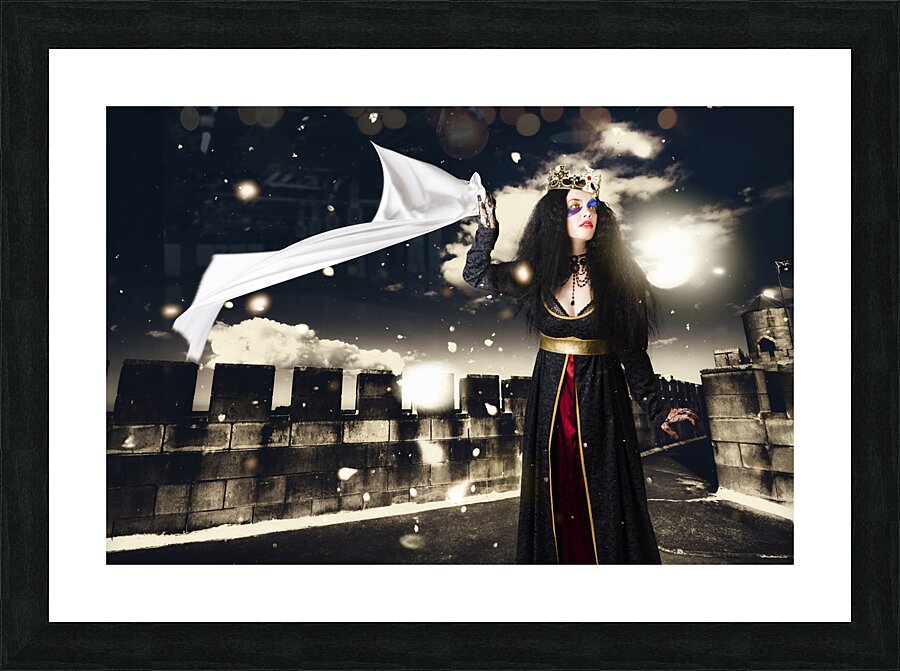 Fantasy princess awaiting prince charming rescue Picture Frame print