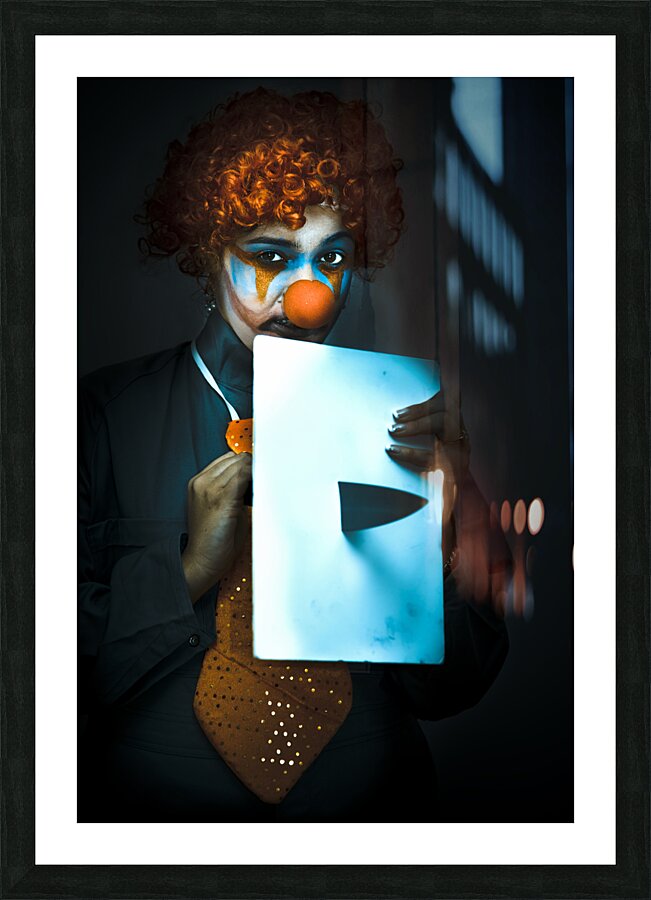 Disturbed Clown With Knife Picture Frame print