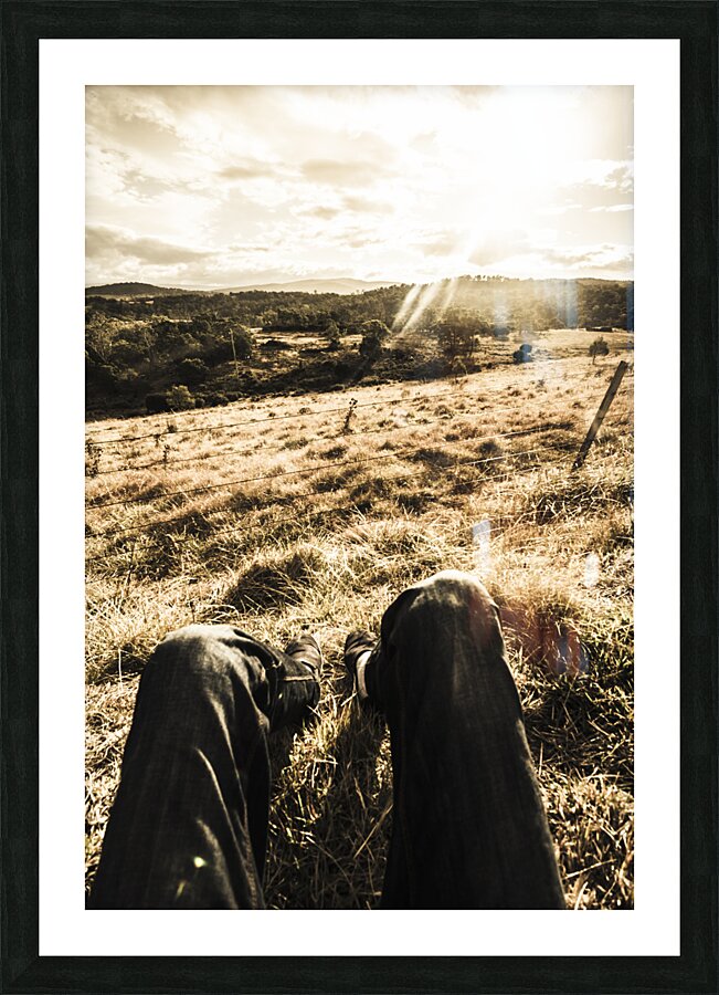 Australian adventurer on rural holiday Picture Frame print