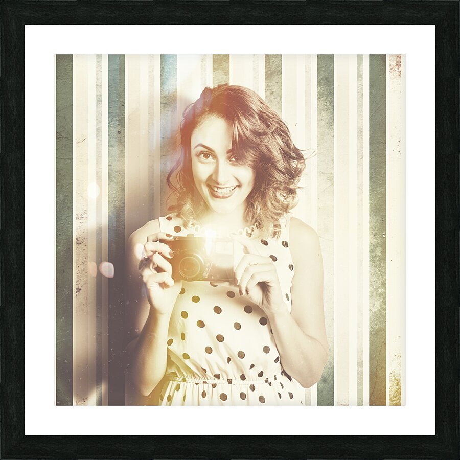 Female pinup photographer Picture Frame print