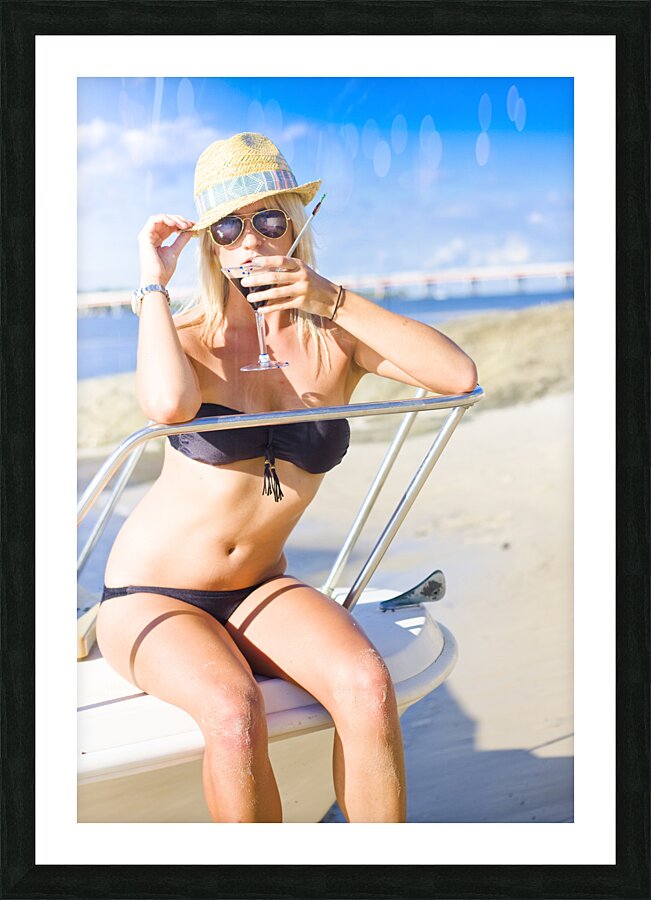 Tourist On Summer Vacation To Tropical Paradise Picture Frame print