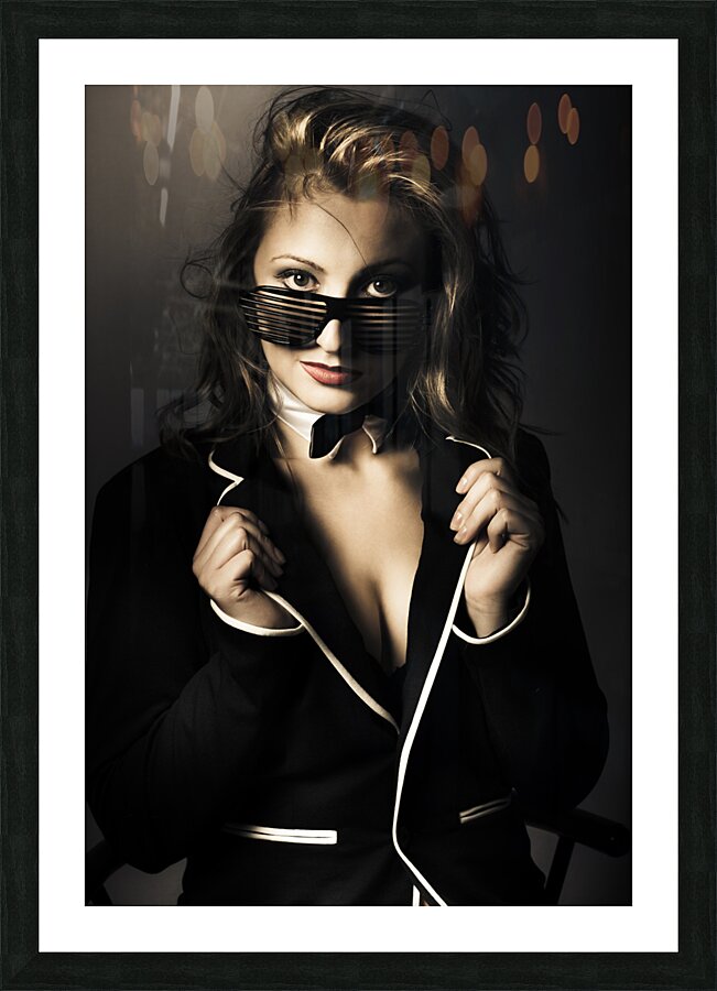 Beauty woman posing in formal evening wear Picture Frame print