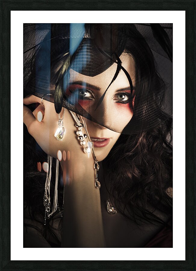 Beautiful Female Fashion Model In Luxury Jewellery Picture Frame print