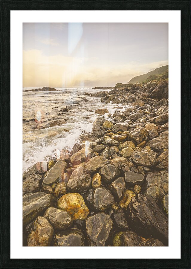 Rocky seashore scene  Picture Frame print