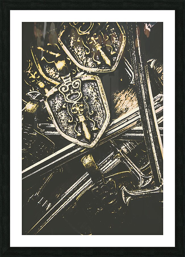 Medieval crests and swords Picture Frame print