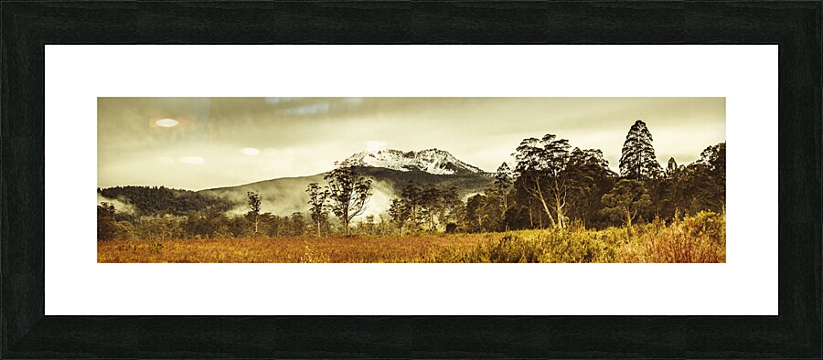 Ice covered mountain panorama in Tasmania Picture Frame print