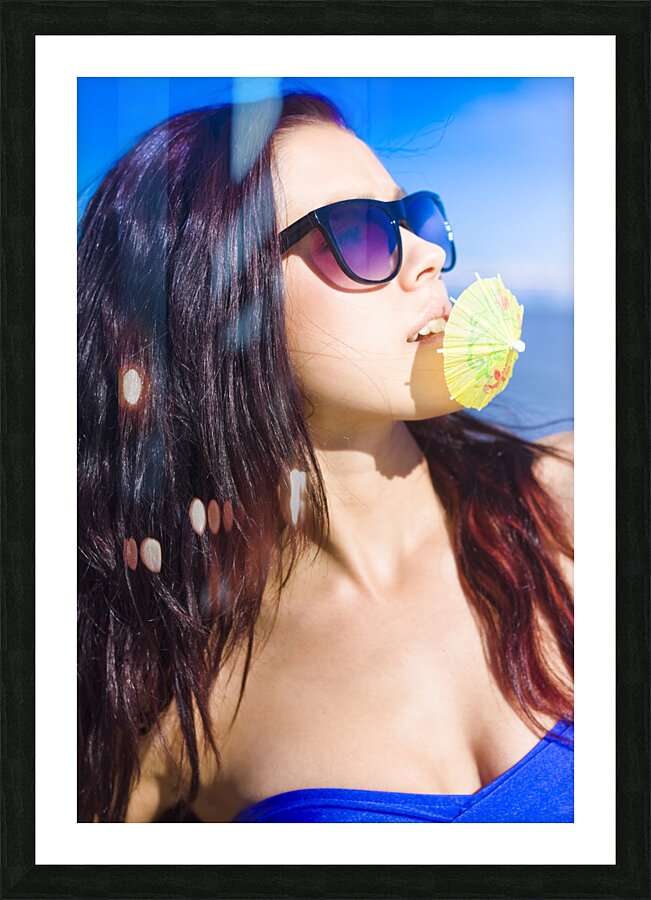 Woman On Vacation Picture Frame print