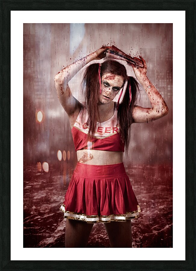 Living dead school girl in headline nightmare Picture Frame print