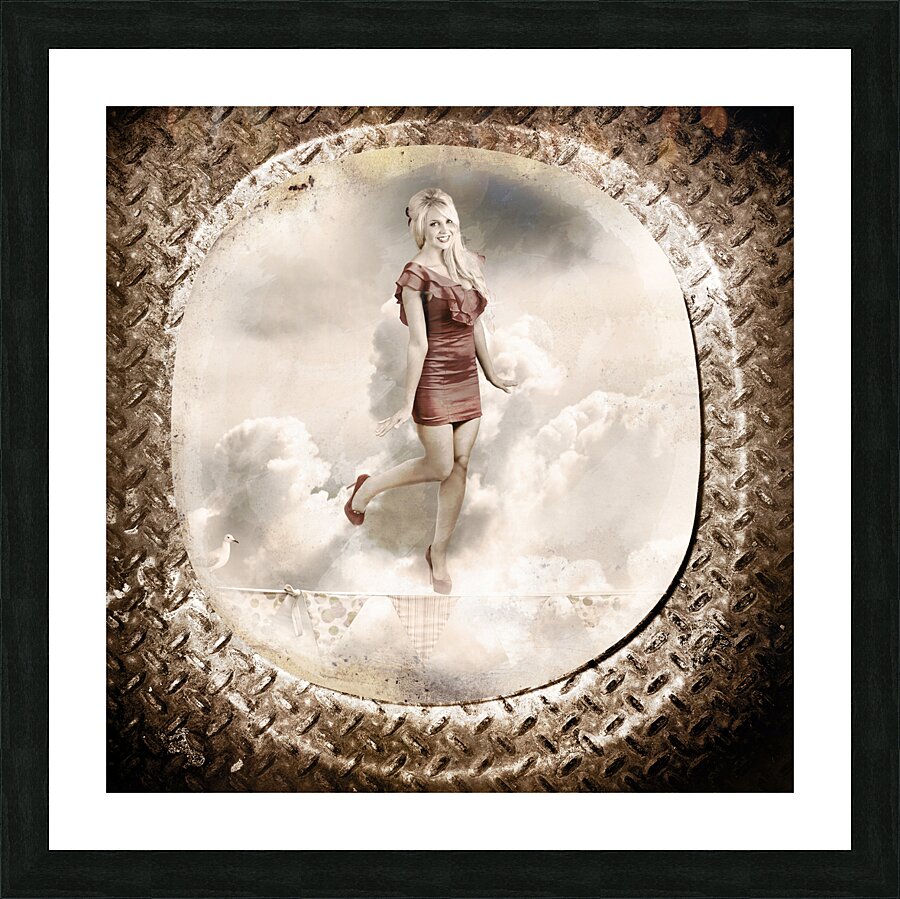 Forties and fifties military pinup poster girl Picture Frame print