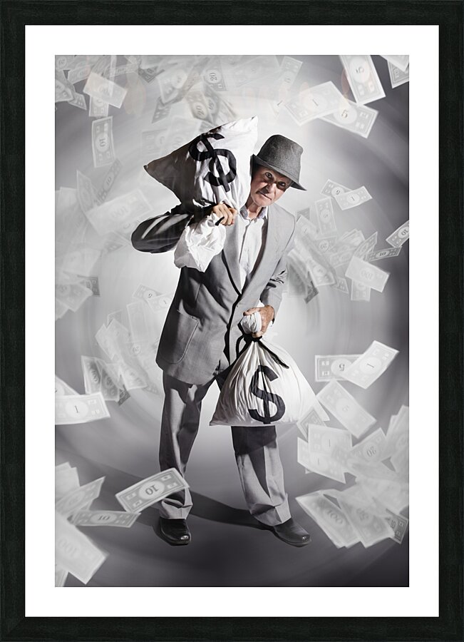 The bail-in banker Picture Frame print