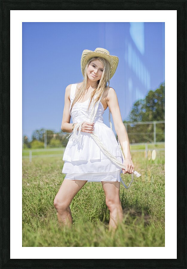 Smiling Female Farmer Picture Frame print