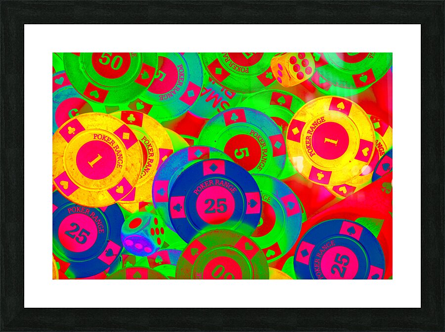 Poker stacks Picture Frame print