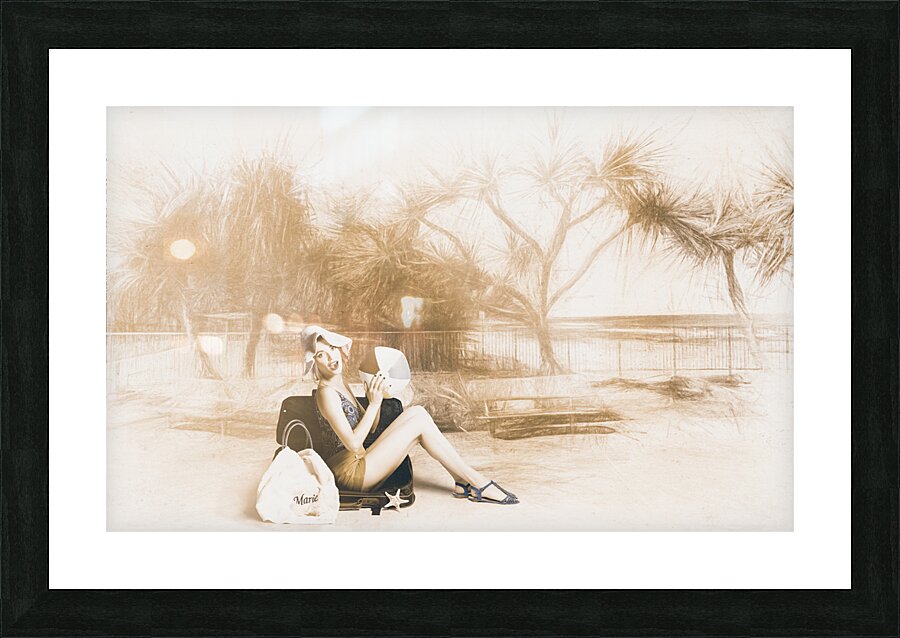 Fine art beach pinup Picture Frame print