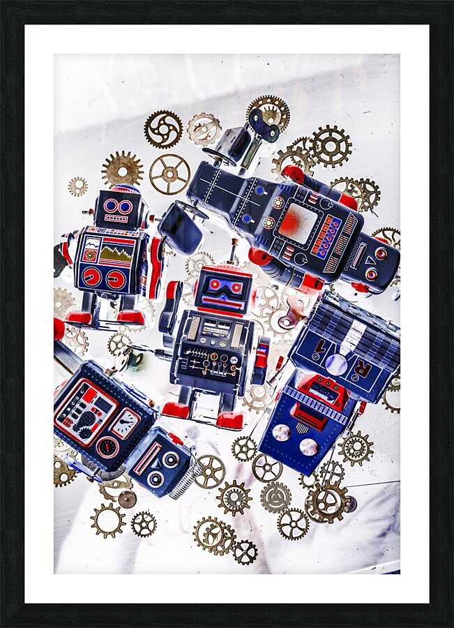 Tin toy factory Picture Frame print