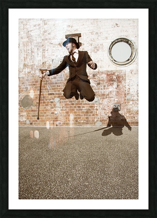 Man Jumping For Joy Picture Frame print