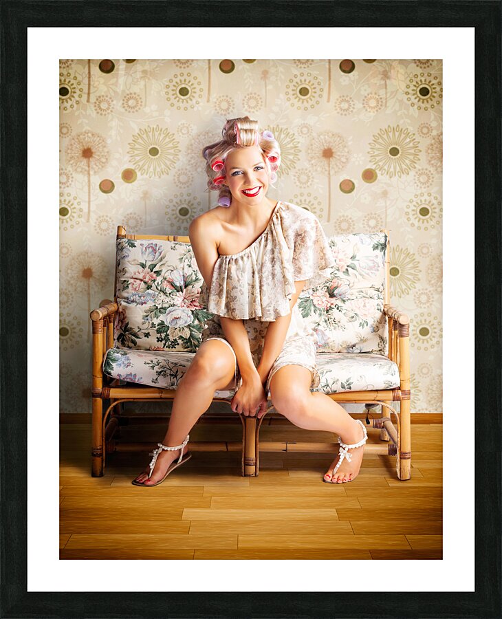 Beautiful Woman Getting New Hair Style At Salon Picture Frame print