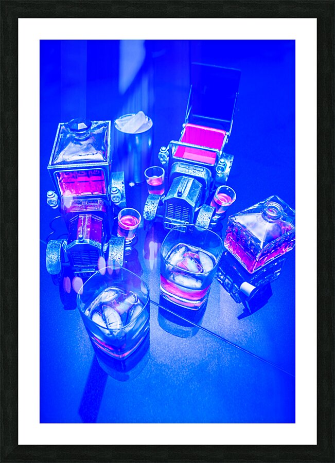 Neon bar Picture Frame print