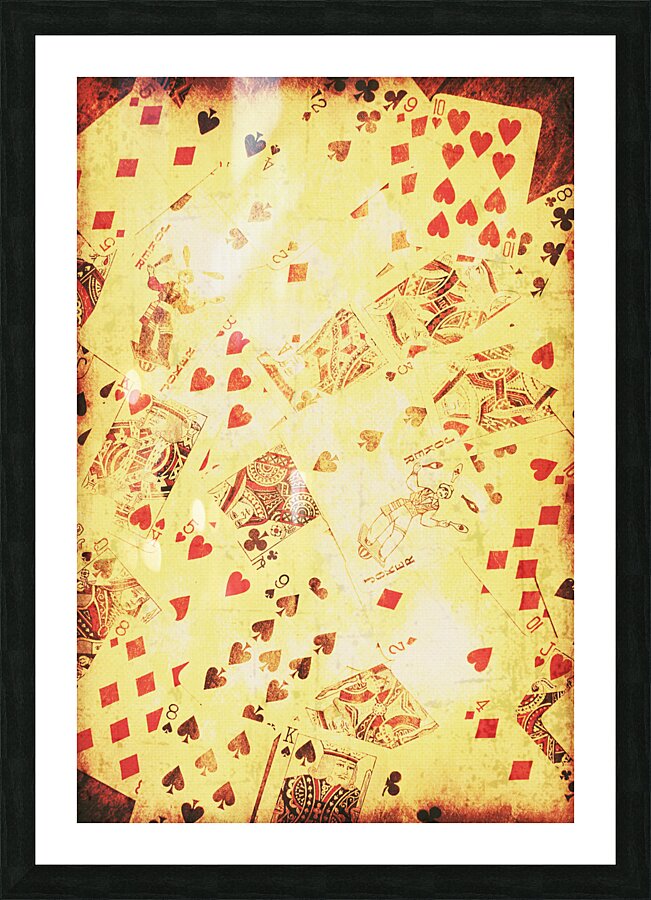 Vintage poker background Picture Frame print