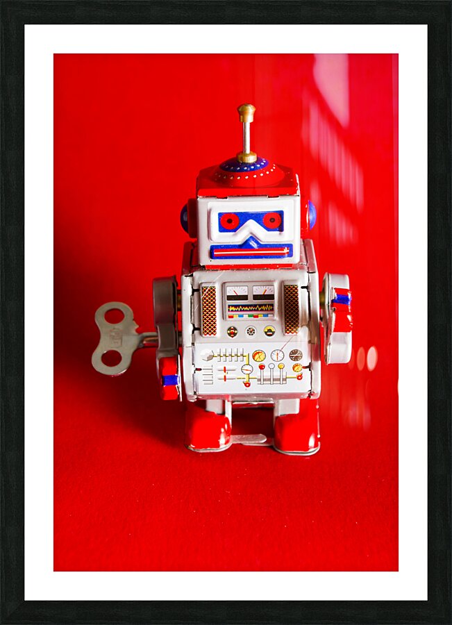 1970s wind up dancing robot Picture Frame print