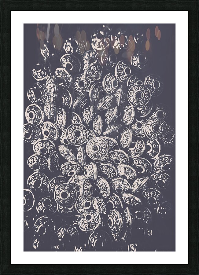 Silver saucers from outer space Picture Frame print