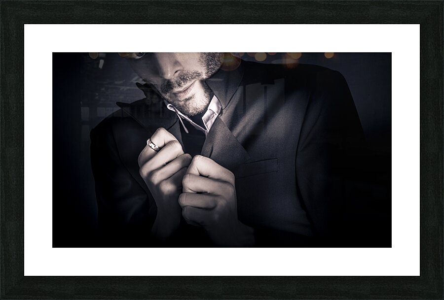 Stylish man wearing mens fashion accessories  Picture Frame print