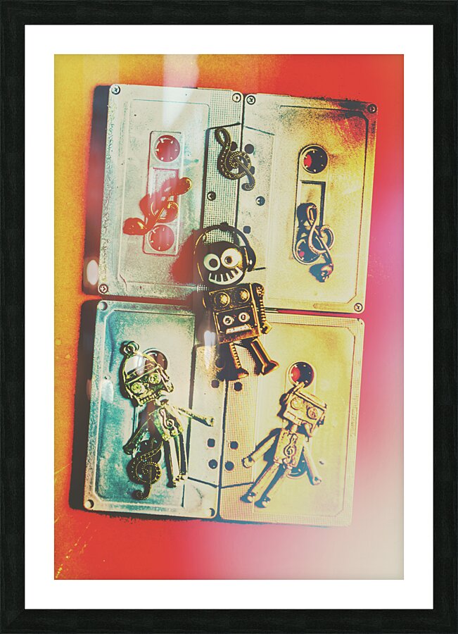 Pop art music robot Picture Frame print