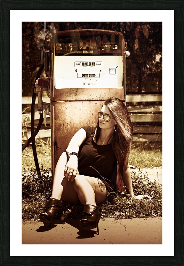 Vintage gas pump gal Picture Frame print