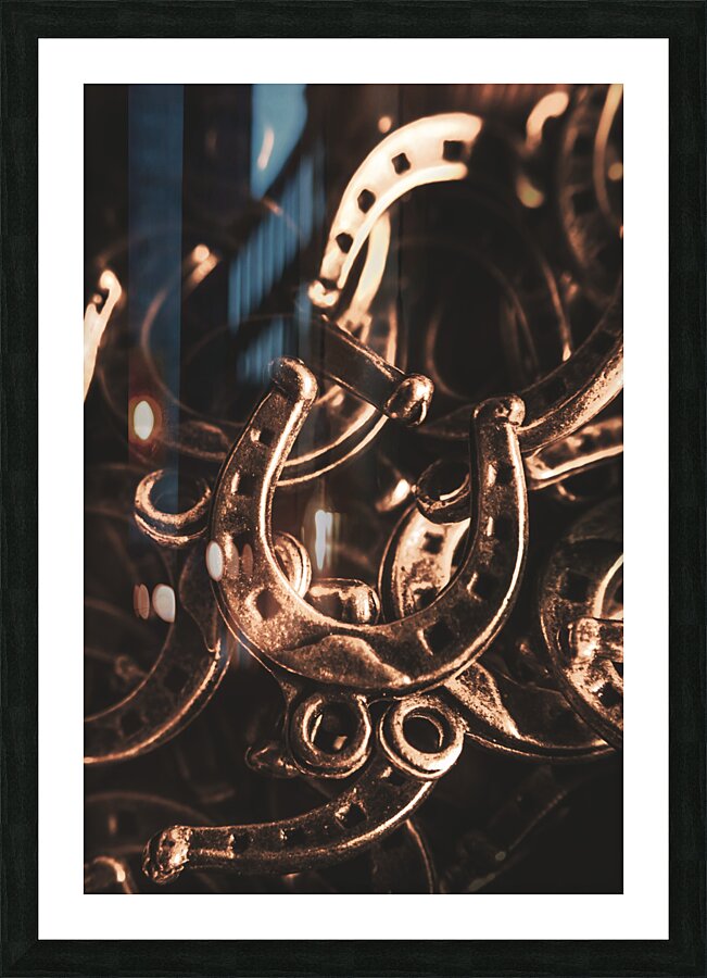 Rustic horse shoes Picture Frame print