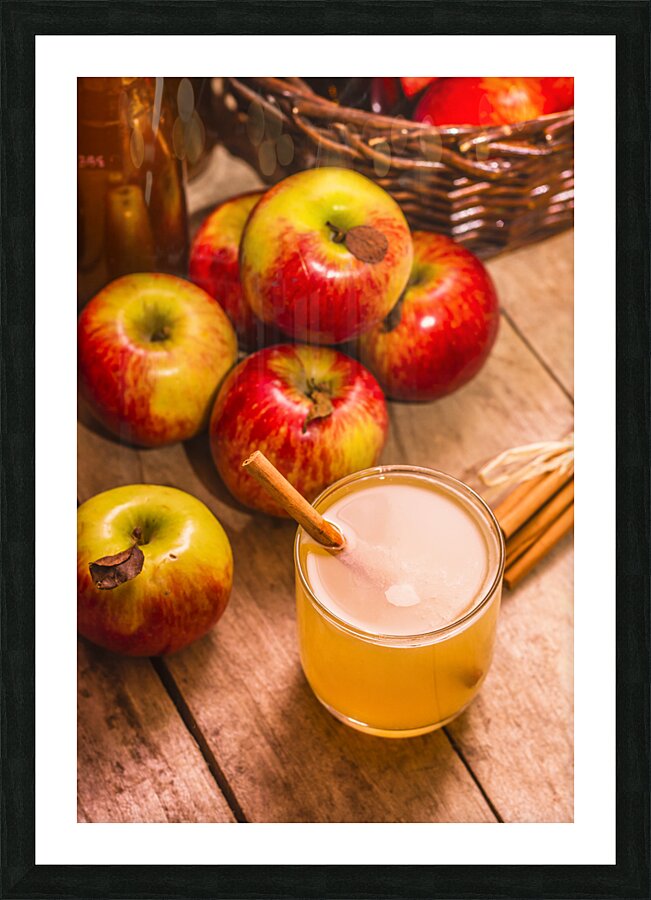 Fresh apple juice with cinnamon Picture Frame print