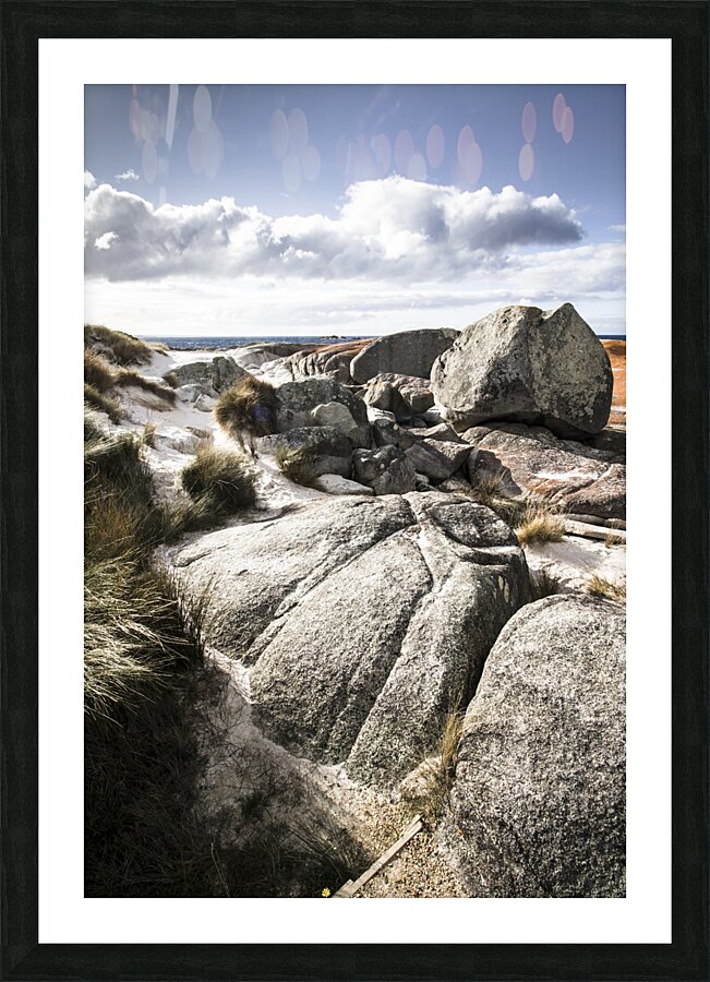 Stones throw away from the sea Picture Frame print