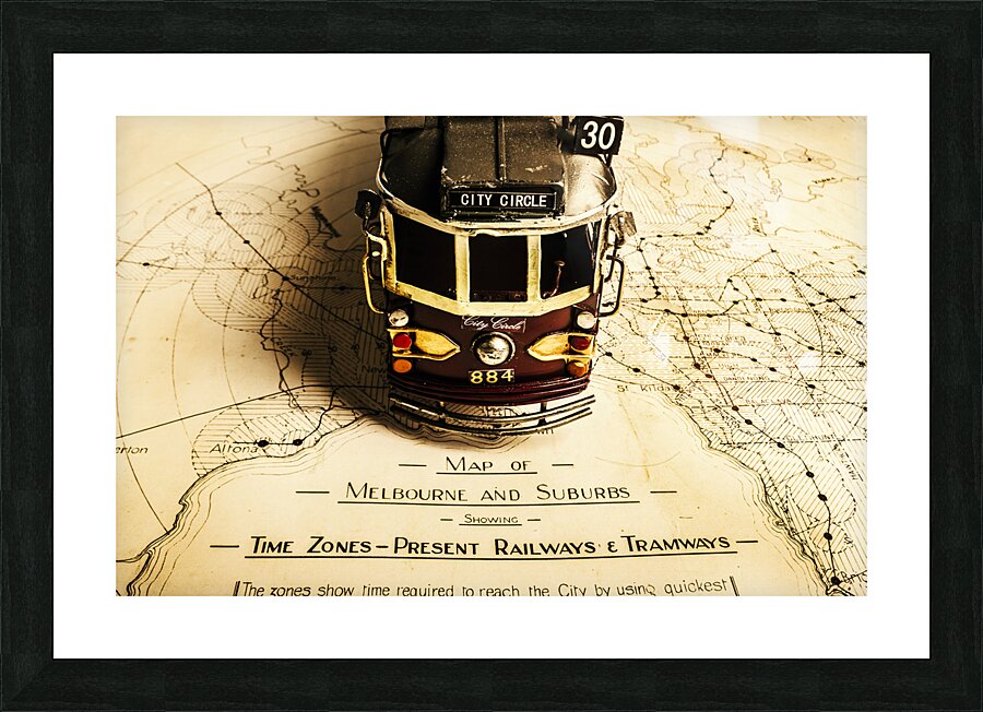 Vintage railways and tramways Picture Frame print