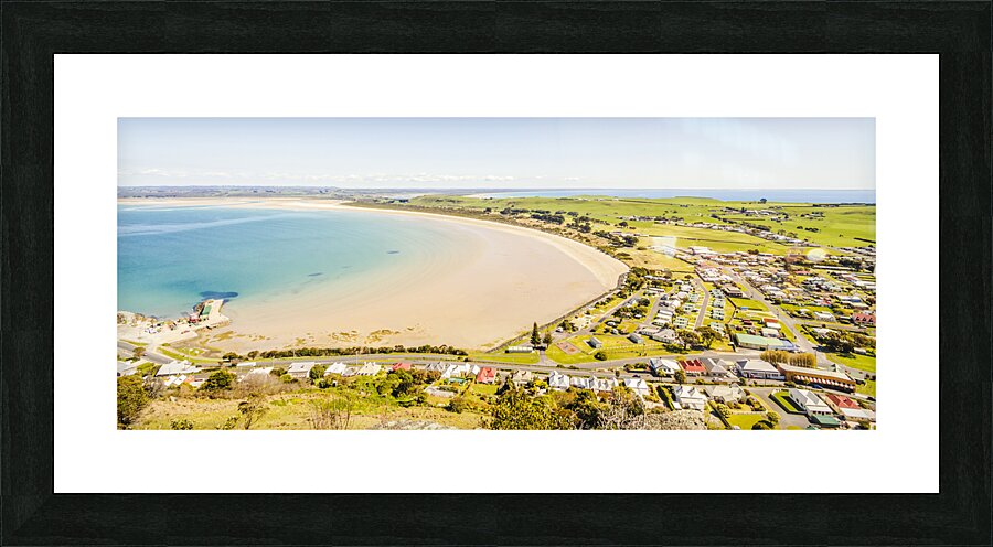 Oceanic harbour town Picture Frame print