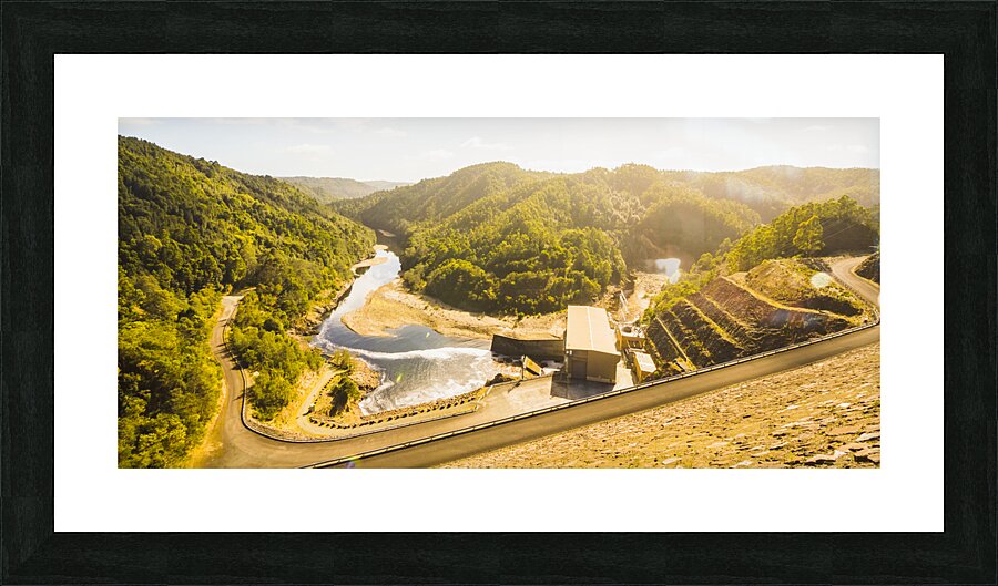Western wilderness hydro dam Picture Frame print
