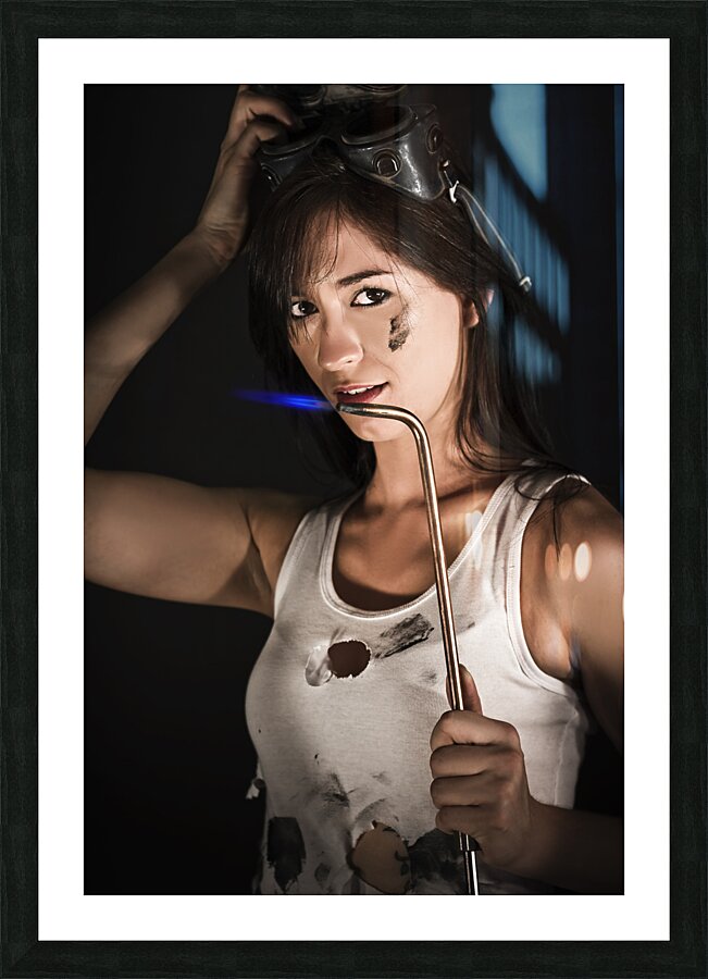 Female Panel Beater Picture Frame print
