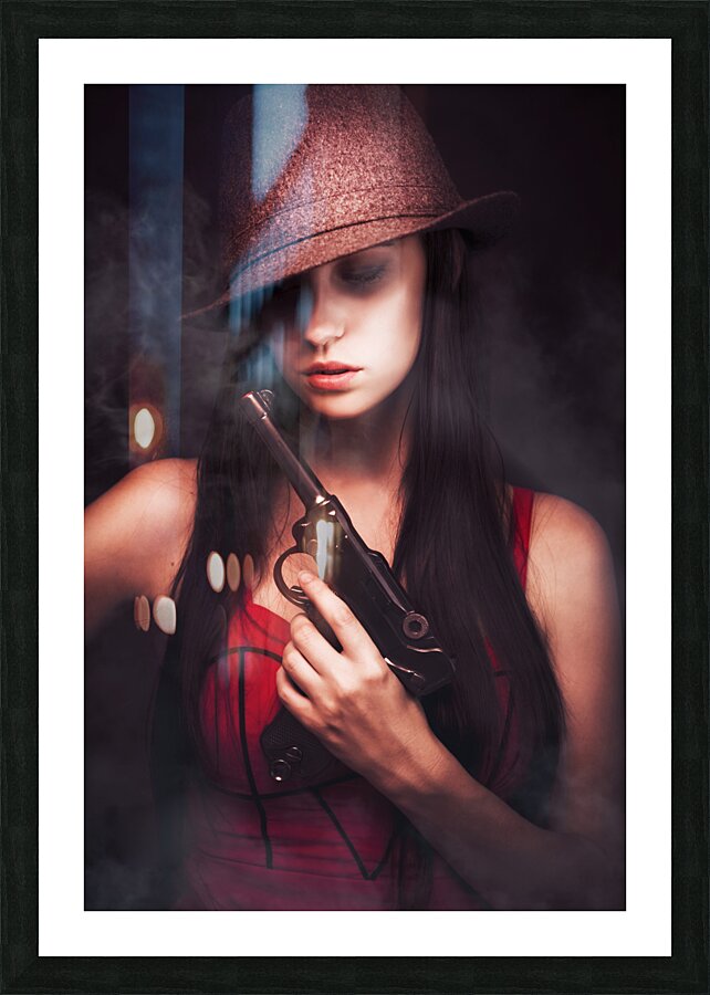 Mobster Toting A Gun Picture Frame print