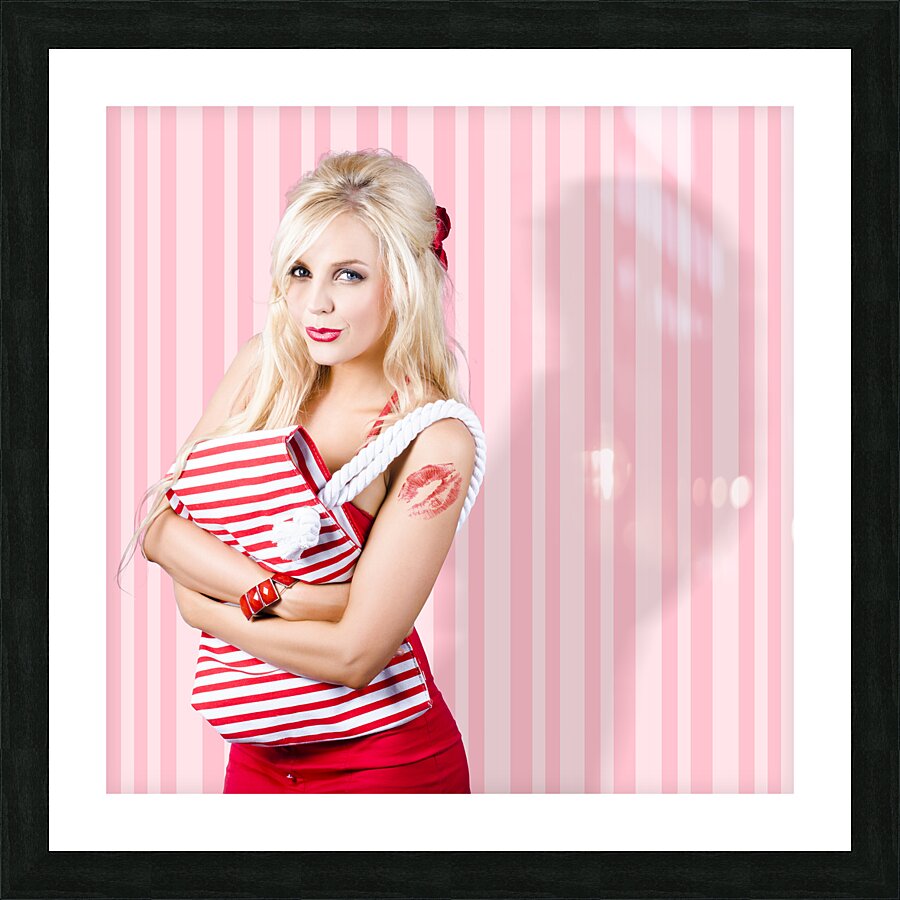 Woman In Love With Fashion Bags And Accessories Picture Frame print