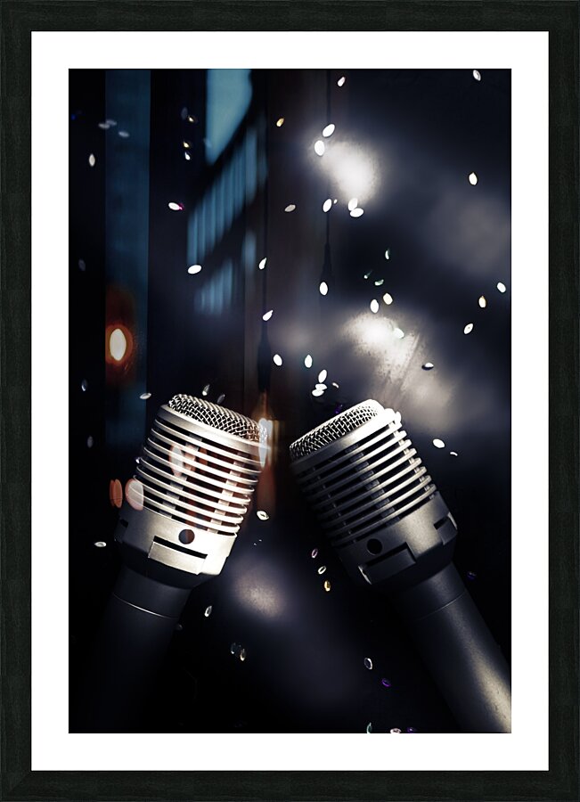 Microphone club Picture Frame print