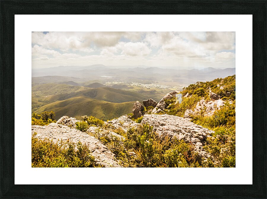 Rural town valley Picture Frame print